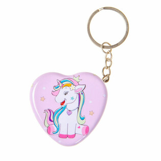 PORTE-CL&Eacute;S LICORNE AVEC BO&Icirc;TE M&Eacute;TALLIQUE (24 pcs)