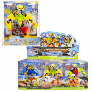 THUNDERBOLT ROBOT WARRIOR FIGURINE D'ACTION EN PR&Eacute;SENTOIR (12 pi&egrave;ces)