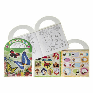 Petits Cahiers de Coloriage avec Autocollants Mix (12 pièces)