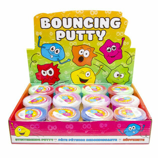 BOUNCING PUTTY - SMILEY EN PRÉSENTOIR (12 pièces)