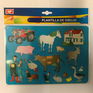 POCHOIR DE DESSIN – FERME (12 pcs)