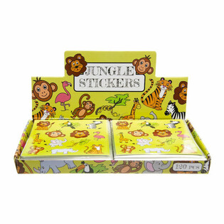 FUN STICKERS &ndash; MOD&Egrave;LE : ANIMAUX DE LA JUNGLE (120 pcs)