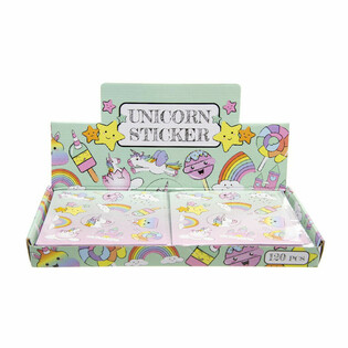 Pr&eacute;sentoir d'Autocollants Licorne Fun (120 pi&egrave;ces)