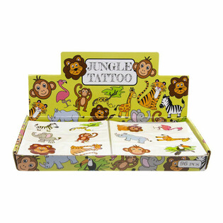 TATOUAGES FUN – MODÈLE : ANIMAUX DE LA JUNGLE (96 pcs)