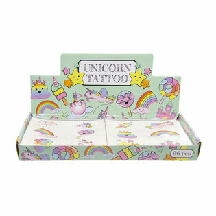 TATOUAGES FUN &ndash; MOD&Egrave;LE : LICORNE (96 pcs)
