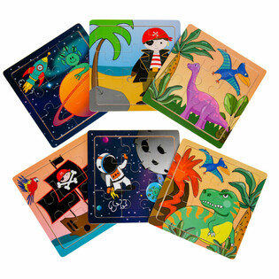 Mix de Puzzles en Bois pour Garçons en Présentoir (24 pcs)