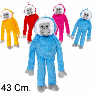 Grand Singe en Peluche, 43 cm - Mix de Couleurs (12 pcs)