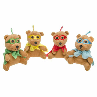 Ours en Peluche Super-héros - 13 cm - Couleurs Mixte (12 pièces)
