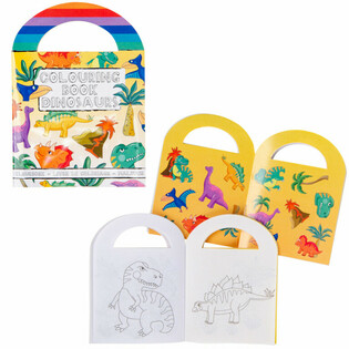 Carnets de Coloriage Dinosaures avec Autocollants (48 pi&egrave;ces)