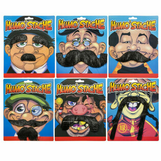 Fausses Moustaches Adhésives Amusantes sur Carte (24 pièces)