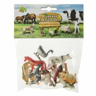 12 Figurines d'Animaux de la Ferme en Sachet (12 pcs)