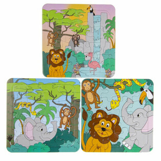 Mix Puzzles Jungle (14x14cm) - Lot &eacute;conomique 50 pi&egrave;ces