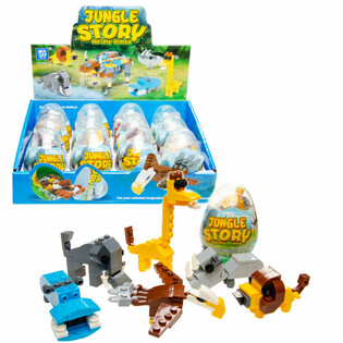 Briques de Construction Brick en Œuf - Mix Animaux de la Jungle (12 pcs)