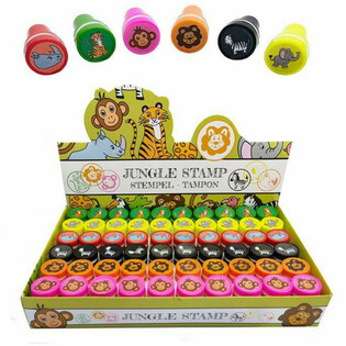 Tampons Animaux de la Jungle en Pr&eacute;sentoir (60 pi&egrave;ces)