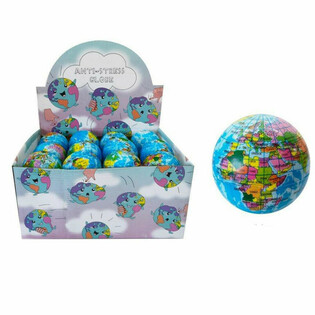 Pr&eacute;sentoir de Balles Anti-Stress Globe Terrestre (24 pcs)
