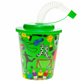 Gobelet avec Paille / Gobelet à Glace - Football (12 pcs)
