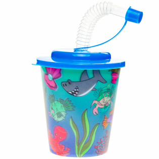 GOBELET / COUPE À GLACE AVEC PAILLE – ANIMAUX MARINS (12 pcs)