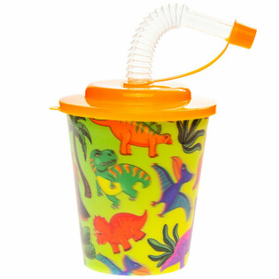 Gobelet Dinosaure avec Paille pour Boisson/Glace - 250ml (12 pcs)