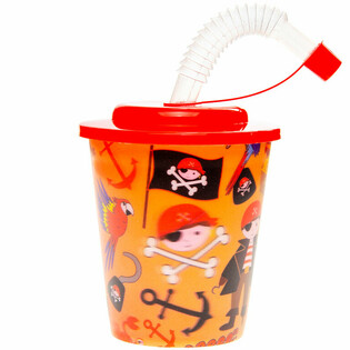 GOBELET ENFANT / COUPE À GLACE AVEC PAILLE – PIRATE (12 pcs)
