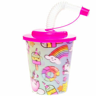 GOBELET / POT À GLACE AVEC PAILLE – LICORNE (12 pcs)