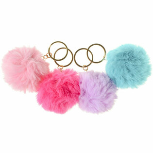 Porte-clés ronds en peluche (12 pièces)