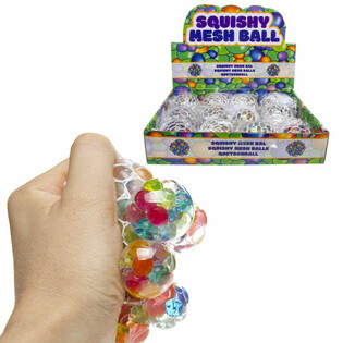 BALLES ANTI-STRESS SQUISHY AVEC FILET (Display 12 pcs.)