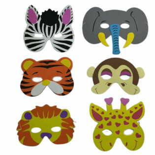 Masques en Mousse - Animaux Sauvages (24 pcs)