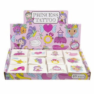Tatouages Princesses Fun - Pr&eacute;sentoir de 48 paquets