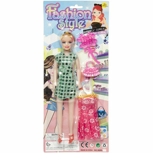 Poup&eacute;e de Mode avec Robe sur Carte (12 pcs)
