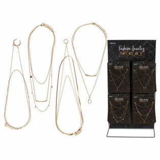**MEGA PROMO** PR&Eacute;SENTOIR COMPLET BIJOUX FANTAISIE - COLLIERS (48 pcs)