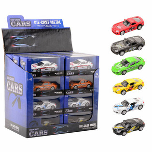 DIE CAST - VOITURES SUPER SPORT, &Eacute;CHELLE 1:43 EN PR&Eacute;SENTOIR (24 pcs)