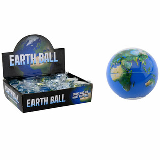 Boule &agrave; Paillettes Globe Terrestre &Oslash;6,5 cm en Pr&eacute;sentoir (12 pi&egrave;ces)