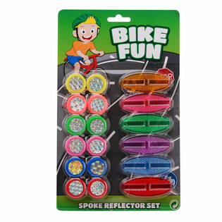 BIKE FUN - Kit de 18 R&eacute;flecteurs de Rayons de V&eacute;lo sur Carte (1 pc.)