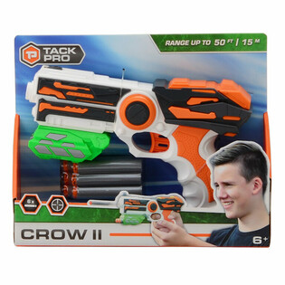 Pistolet TACK PRO CROW II avec 6 Fléchettes Souples - 23 cm