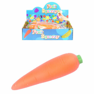 Grande Carotte Squeeze Stretchy (12 pi\u00e8ces en pr\u00e9sentoir)