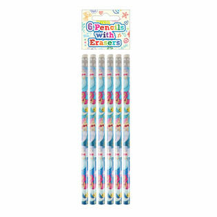 Set de 6 Crayons Sir&egrave;ne avec Gomme - En Pr&eacute;sentoir (24 Sets)