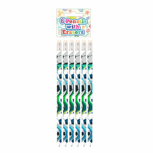 Set de Crayons et Gommes Football (6 pi&egrave;ces) - Pr&eacute;sentoir (24 sets)