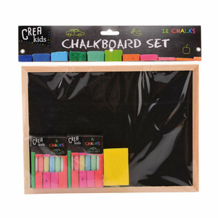 Ensemble de Tableau Noir CREA KIDS 29x21CM avec Craies et Éponge (12 pcs)