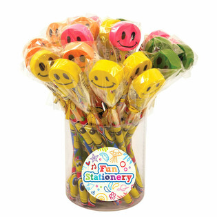 Crayons Smiley Joyeux avec Gomme (24 pi&egrave;ces)