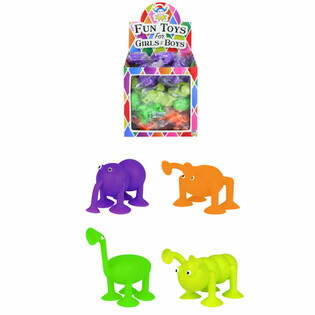 ANIMAUX RIGOLOS AVEC VENTOUSES AUX PIEDS EN PR&Eacute;SENTOIR (40 pcs)
