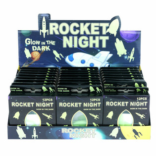 STICKERS PLAFOND FUS&Eacute;E ESPACE GLOW IN THE DARK EN PR&Eacute;SENTOIR (24 pcs)