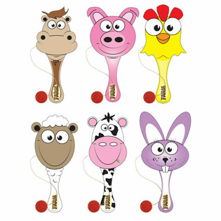 Jeu de Raquette et Balle Animaux de la Ferme (12 pi&egrave;ces)