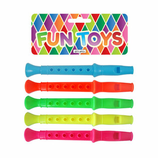 Sifflets colorés pour pêche à la ligne / kermesse (pqt de 6)