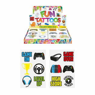 Pr&eacute;sentoir de Tatouages Gamer Fun (96 feuilles)