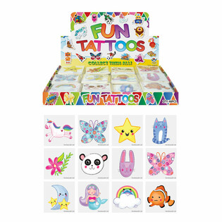 Tatouages &Eacute;ph&eacute;m&egrave;res Filles | Pr&eacute;sentoir de 48 Pochettes (12 Tatouages par Pochette)