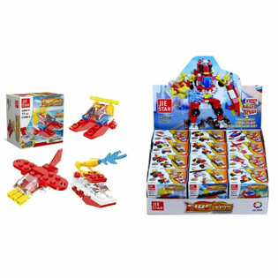 Véhicules de Pompiers en Briques de Construction - Présentoir (12 pcs)