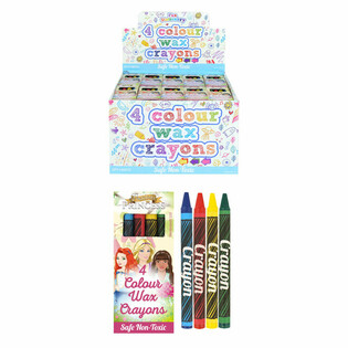 Sets de Crayons de Cire Princesse 4 Pi&egrave;ces en Pr&eacute;sentoir (120 pcs)