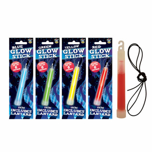 B&Acirc;TON LUMINEUX GLOW STICK - 15CM AVEC CORDON - COULEURS MIXTES EN DISPLAY (12 pcs)