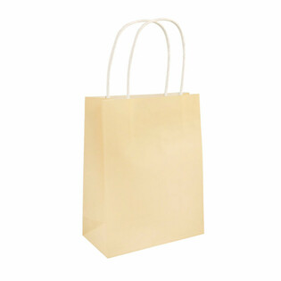 SAC EN PAPIER AVEC POIGN&Eacute;ES - 14x21x7 cm - Couleur: IVOIRE (24 pcs)