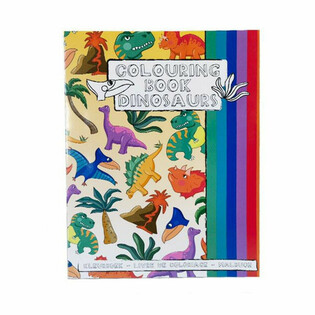 A4 - CAHIER DE COLORIAGE DINOSAURE 21x28 cm, AVEC AUTOCOLLANTS (12 pcs)